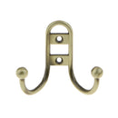 CLASSIC ANTIQUE VINTAGE CAST IRON STYLE SIMPLE DUAL COAT HOOK IRON HANGER