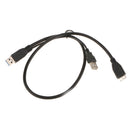 Dual USB 3.0 Type A To Micro-B USB Y Cable For External Hard Drives