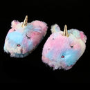Plush House Slippers Adult Rainbow Unicorn Indoor Shoes Cozy Animal Slippers