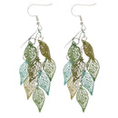 Fashion Colorful Drop Copper Leaf Design Earring Women Charms Jewelry Gift