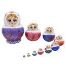 7 Pieces Set Butterflies Patterns Wooden Russian Nesting Dolls Stacking Matryoshka Toy Home Office Decoration