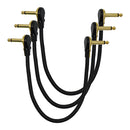 1FT Premium Electric Guitar AMP Lead Cord Cable 1/4 Right Angle Black 3 Pack