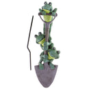 Fairy Garden Decoration Resin Stacking Frog Shovel Lawn Statue Ornament -Happy Family