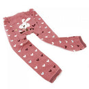 Kids Warm Comfortable Fashionable Cute Heart Patterns Funny Animal Pattern Pants Tights Leggings Clothing Accessory Size M Pink