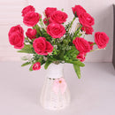 Artificial Rose Silk Rose Wedding Party Decor Bouquet For Home Office Rose Red