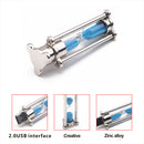 16GB Creative Hourglass Shape Waterproof Alloy Glass Mini USB Flash Drive High Speed Memory Stick U Disk Blue for PC Computer