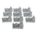 10pcs Realistically Plastic Rockery WWII Army Base Set Sand Scene Mdel Kits Toy Soldier Army Men Accessories-