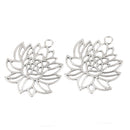 10 Pieces Hollow Out Flower Design DIY Findings Charms Necklace Pendant