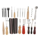 39 Pieces/Set Leathercraft Stitching Punching Tools Kit Edge Groover Prong Awl Sewing Leather