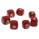 7pcs Engraved Red Jasper Reiki Chakra Healing Crystal Cubes Stone Gemstone