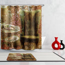 Home Hotel Bathroom Shower Room Door Window Decor Garden Chair Print Charms Extra Long Fabric Bath Shower Curtain With 12 Hooks