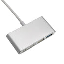 USB C with Micro SD / MMC / SD Card Reader + USB 3.0 Type A + USB Type C Power Delivery Charging Port Hub Adapter - USB-C to Super Speed USB, TF MicroSD & SD Memroy Card Reader Adapter Connector Cable Silver