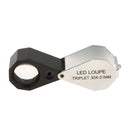 Folding Pocket Magnifier Jewelry Magnifier With LED Lights Loupe Magnifying