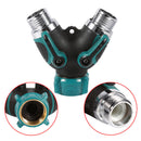 2-Way Y Water Hose Tap Connector On/Off Valve Garden Splitter Irrigation