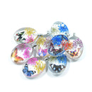 Oval Shape Glass Necklace Pendants With Dried Flowers Design Time Gem Jewelry Making Supply Clear