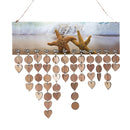 Starfish Design Calendar Birthday Planner Board Wood Reminder Plaque Gifts