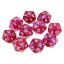 10pcs 20 Sided Dice D20 Polyhedral Dice for Dungeons and Dragons Game Role Playing Game Red High quality
