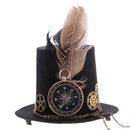 Vintage Victorian Steampunk Mini Top Hat Hairclip Practical Compass Gear Charms Halloween Hat Lady Fancy Head Wear