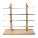4-Layer Sunglasses Eyeglasses Display Wooden Frame Rack Stand Holder Organizer Silver