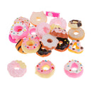 20 Pieces Lots Mixed DIY Flatbacks Resin Flat Back Kawaii Doughnut Sweets Cabochon Buttons Scrapbooking Slime Charm DIY Embellishment Phone Craft