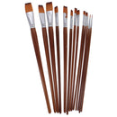 13 Pieces Artists Paint Brushes Set Wooden Handle Nylon Hair Flat Shader
