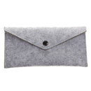 Handmade Wool Felt Glasses Case Eyeglasses Sunglasses Button Case Box Holder Pen Pouch Grey