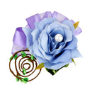Women Faux Pearl Polyester Boutonniere Corsage Brooch Pin For Wedding Formal Party Supplies Blue