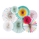 8pcs/Set Multicolor Glitter Paper Pinwheel Folding Hanging Fan Backdrop Party Decor