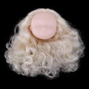 Girl Doll Head Sculpt with Golden Hair without Facial Features for BJD Doll DIY Accessory