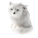 Vivid Simulation Plush Animal Model Figures Home Decoration Kids Toy Birthday Gift - Mother & Son Fox