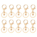 10 Pieces Metal Hook Swivel Snap Lobster Clasps Clips Findings Keychain Keyring DIY Gold