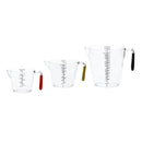 3pcs/set Clear Plastic Measuring Beaker Lightweight Outdoor Drinking Cup Mug