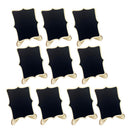10 Piece Wooden Table Stand Blackboard Chalkboard with Base Display Name Number Tags 10x7.5cm