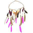 Bohemian Velvet Braided Band Feathers Gypsy Headband Hair Festival Jewelry Indian Women