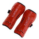 1 Set of Soft Comfortable Shin Guards Soccer Protective Football Pads Leg Basketball Training Equipment Red
