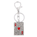 Red Heart Poker Pendant Bags Crystal Keyring Purse Charm Lady Purse Pendant