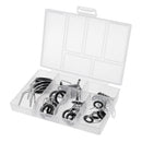 35pcs Fishing Rod Guides Eye Ring Rod Repair Kit Mix Size for Rod Building Stainless steel frame wear-resistant ceramic ring