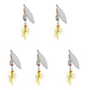 5 Pieces Paillette Spoon Lures Bass Lures Sequins Treble Hooks Spinner Baits