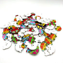 100 Pieces Colorful Car Shape Wood 2 Holes Flat Buttons for Sewing Scrapbooking