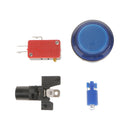 32mm 12V LED Arcade Video Game Button Switch with Microswitch Push Buttons Blue