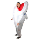 Scary Inflatable Costume Blow Up Shark Unisex Fancy Dress Adult Outfit White