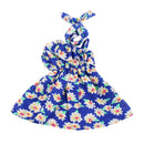 Flower One Shoulder Dress and Rabbit Hairband for 18inch American Girl Journey Dolls Party Outfit Blue