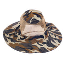 Men Women Canvas Mesh Bucket Hat Cap For Hiking Fishing Camping Riding Outdoor Clothing Accessory Coffee + Black