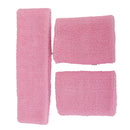 Outdoor Sportswear Sweat Absorbing Soft Comfortable Wear Headwear Elastic Headband + Pack of 2PCS Wristband- Pink