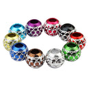 30 Pieces Random Multi Color Charm Beads European Silver Carved Lantern Spacer Beads 10.5mm For Jewelry Making DIY Bracelets Necklace Crafts 4.5mm Large Hole