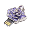 8GB Purple Crystal Rose Model Keychain USB 2.0 Flash Drive Memory Stick U Disk for Mac OS X Macbook Windows 7 / 8 Notebook