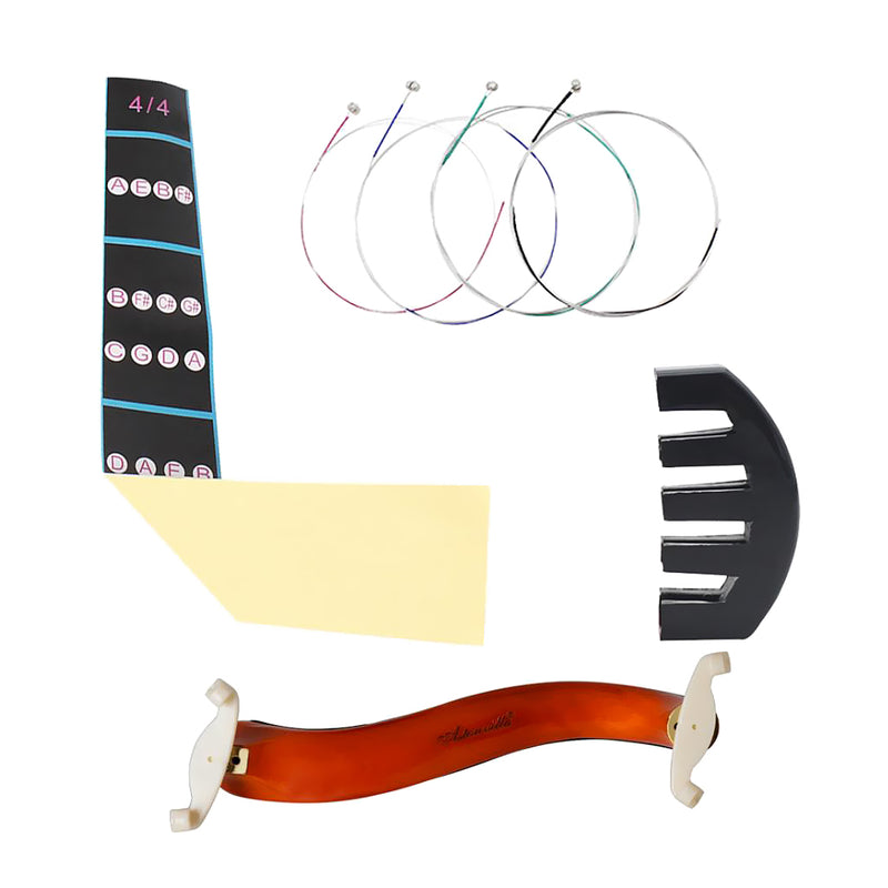 1 Set 4/4 Full Size Violin Replacement Shoulder Rest String 5 Forks Mute Fingerboard Marker for Violinist
