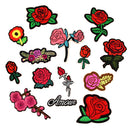 14 Pieces Rose Flower Applique Badge Embroidered Sew on Iron on Floral Patch Dress Decoration Craft