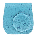 PU Leather Camera Case Bag Cover Protector for Fuji Film Instax Mini 8 with Detachable Shoulder Strap, Snap Closure - Blue