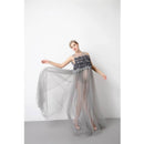 Gray Lace Photography Props Maternity Gown Maxi Flower Decor Chest Dress Studio Clothing
